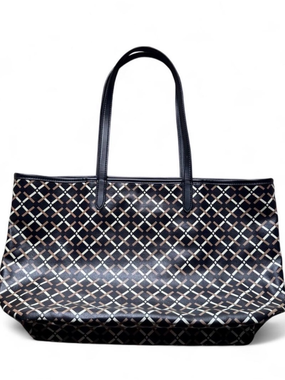 A New Day Black Geometric Lattice Pattern Tote Bag - Chic Everyday Carry
